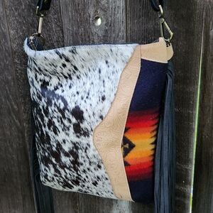 Hair-on-hide crossbody bag